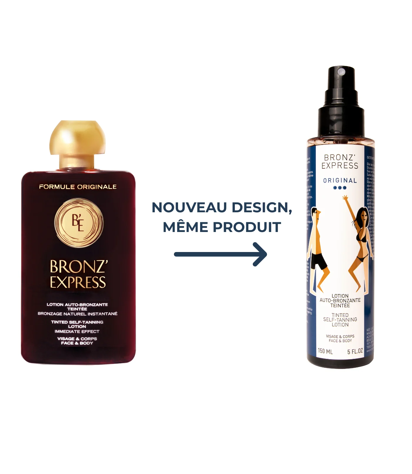 UUS! Bronz'Express Lotion Auto-Bronzante Teintée Intense, toonitud tumedamale nahale isepruunistav "kastanivesi" 150ml - Image 2